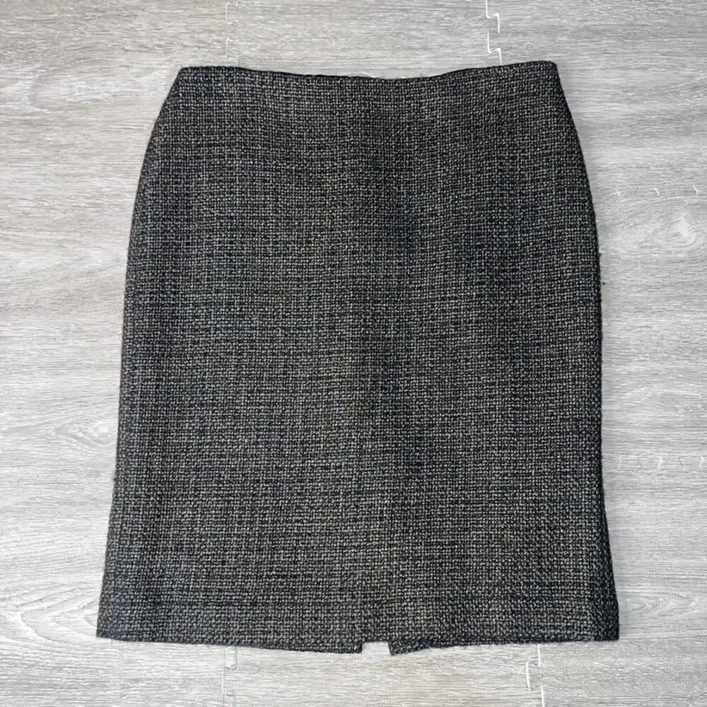 Talbots Women's Tweed Pencil Skirt Black Size 10 Petite Knee Length